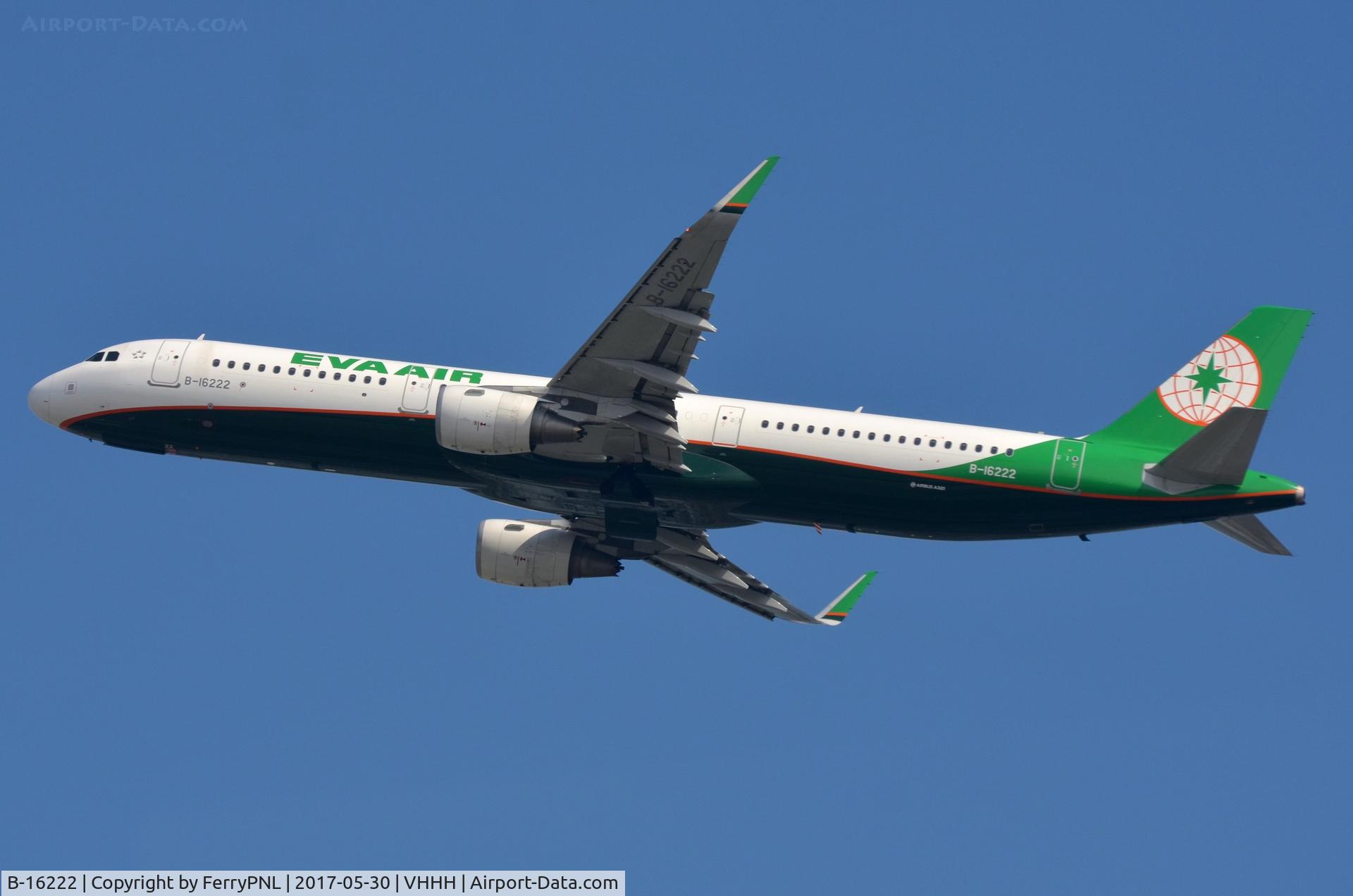 B-16222, 2016 Airbus A321-211 C/N 6999, EVA A321 taking-off.