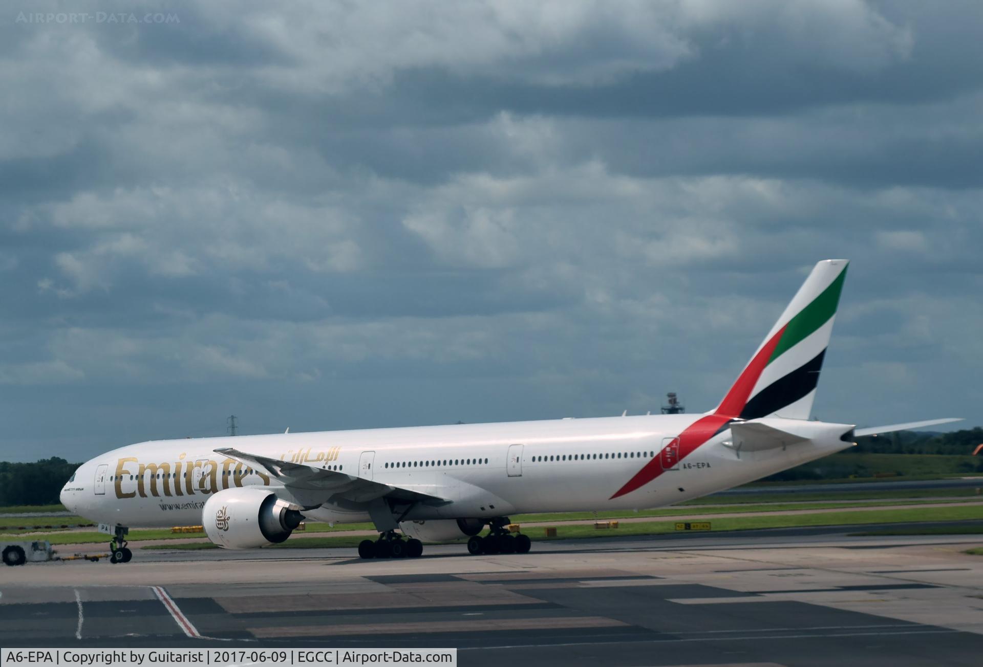A6-EPA, 2015 Boeing 777-31H/ER C/N 42320, At Manchester