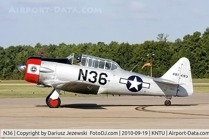 N36, 1944 North American AT-6F Texan C/N 121-42765, North American SNJ-5 Texan Randolph CN 121-41842, N36