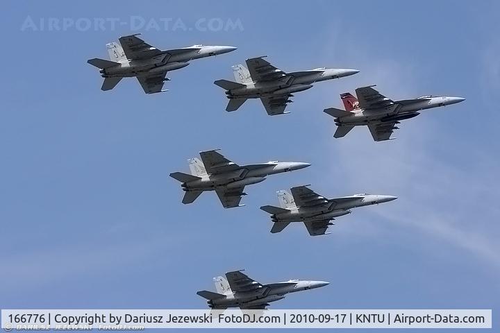 166776, Boeing F/A-18E Super Hornet C/N E122, Fleet formation led by F/A-18E Super Hornet 166776 AJ-100 from VFA-31 