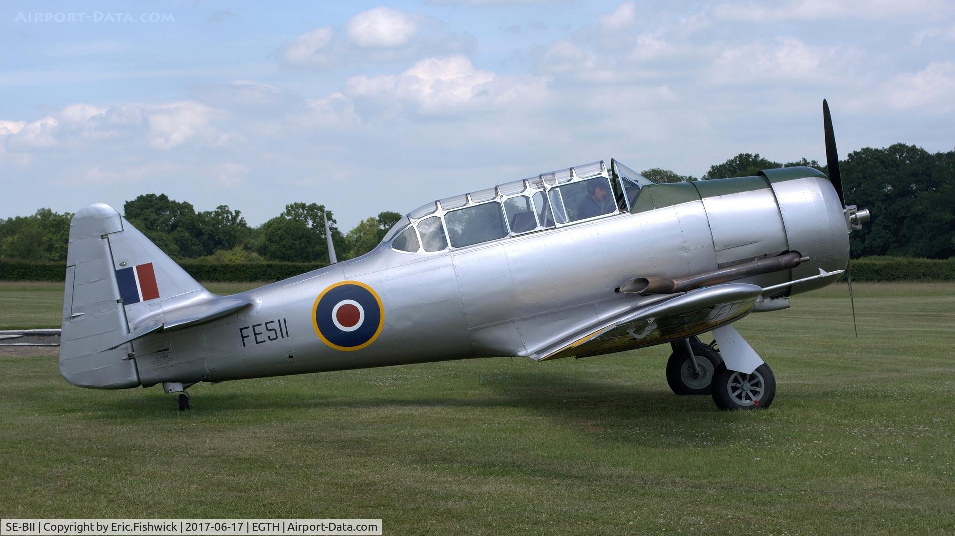 SE-BII, 1942 Noorduyn AT-16 Harvard IIB C/N 14-245, 2. FE511 (now sporting its original wartime paint) at the epic Evening Airshow, The Shuttleworth Collection, June, 2017