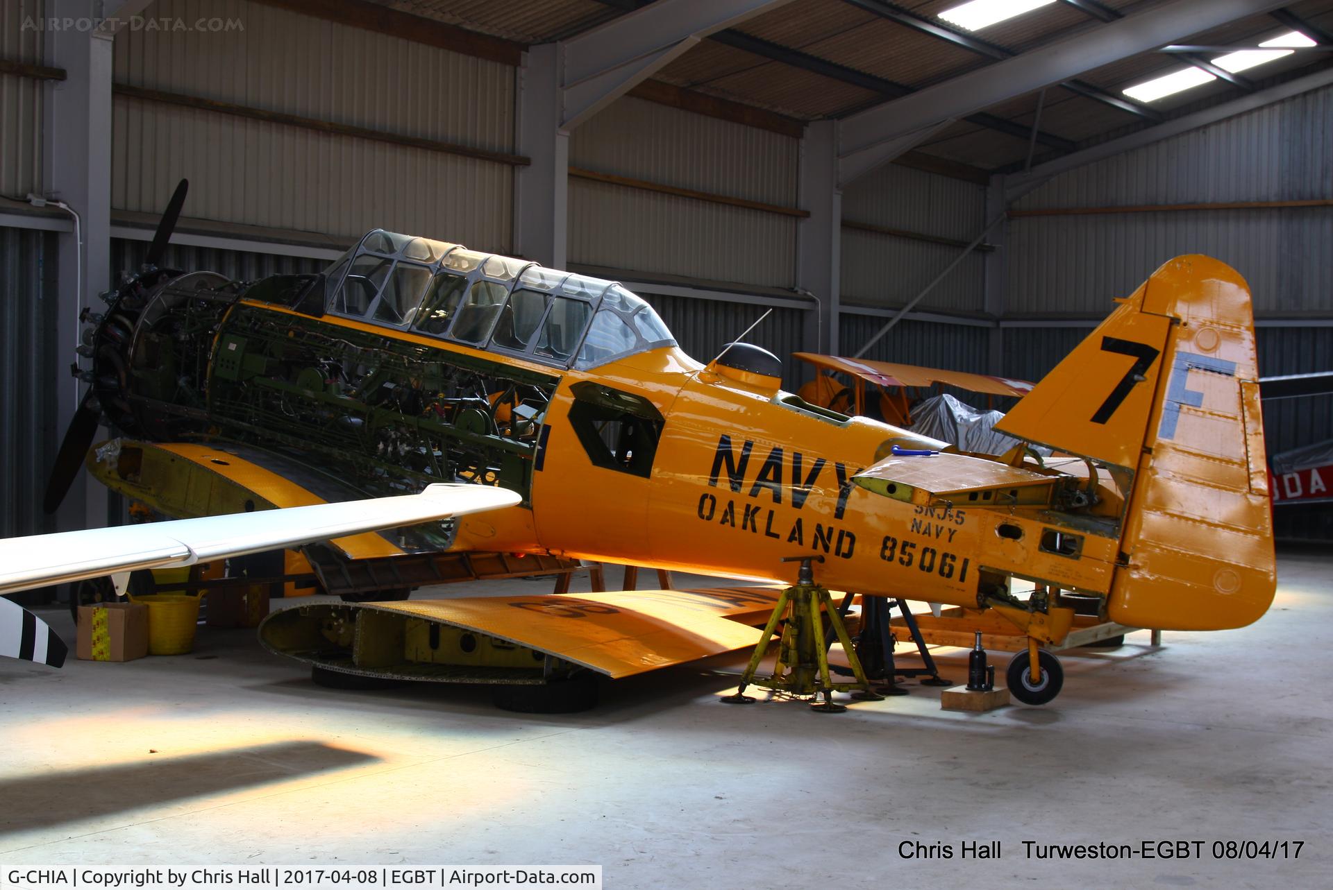 G-CHIA, 1944 North American SNJ-5 Texan Texan C/N 85061, at Turweston