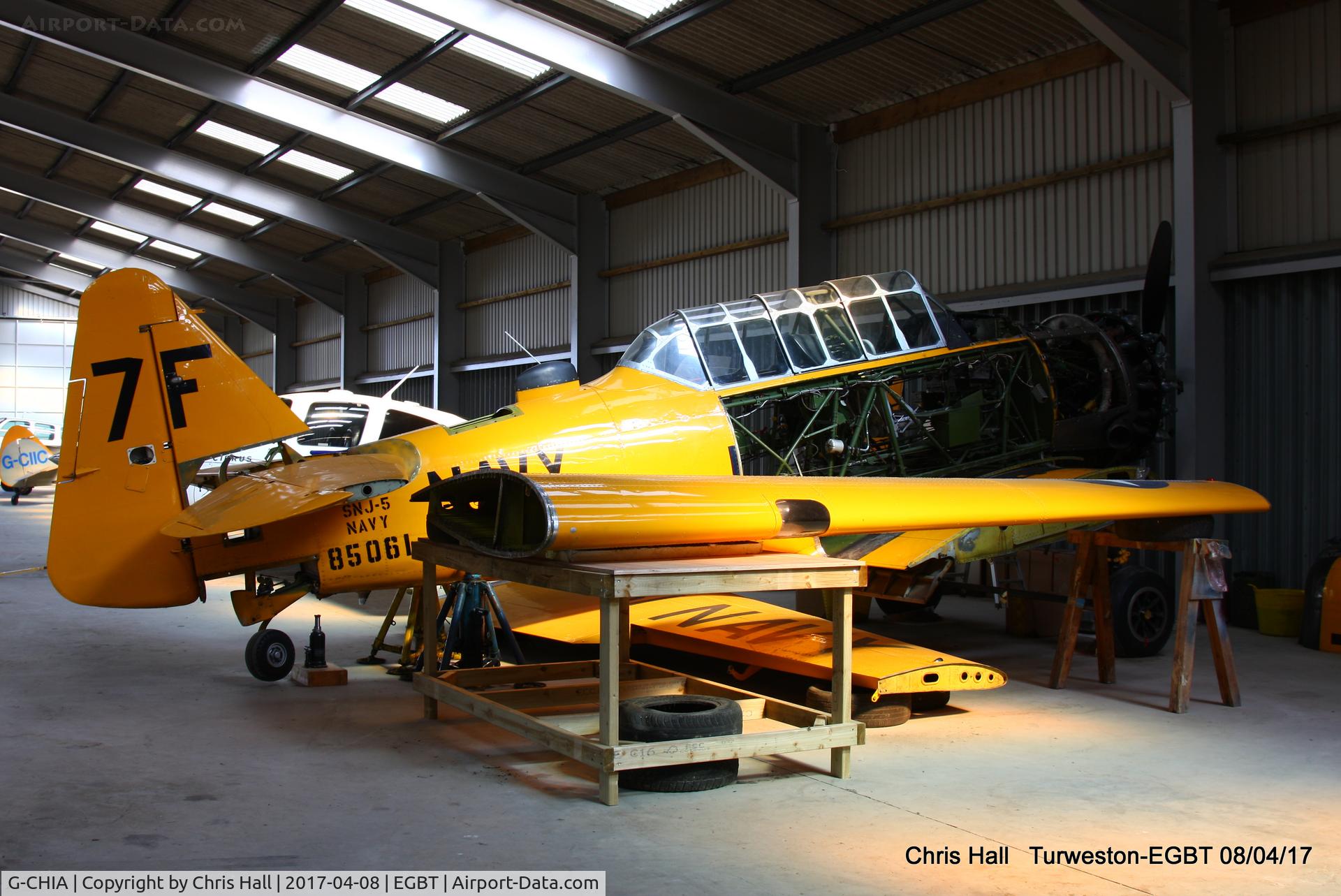 G-CHIA, 1944 North American SNJ-5 Texan Texan C/N 85061, at Turweston