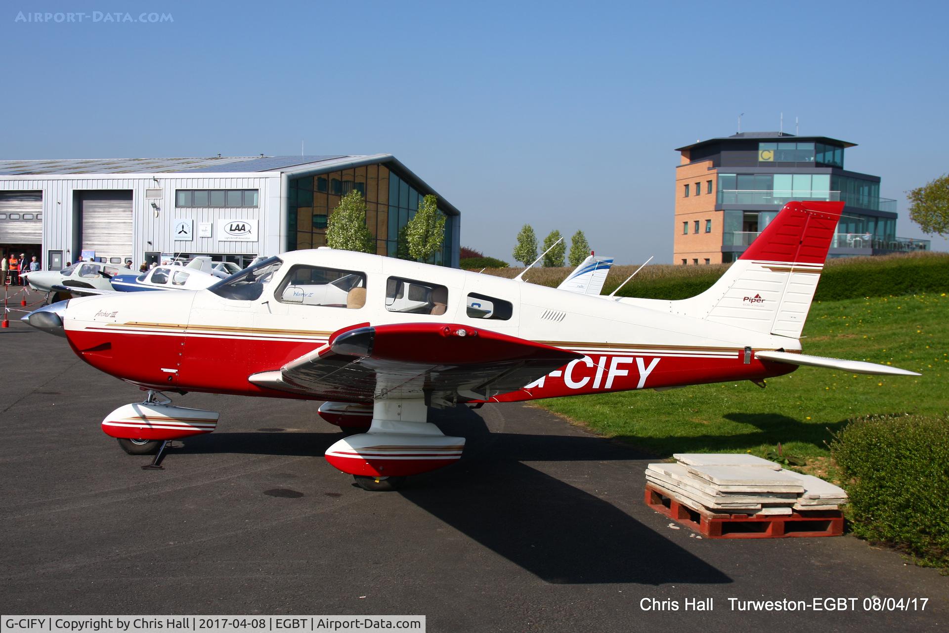 G-CIFY, 1995 Piper PA-28-181 Cherokee Archer III C/N 2843010, at The Beagle Pup 50th anniversary celebration fly in