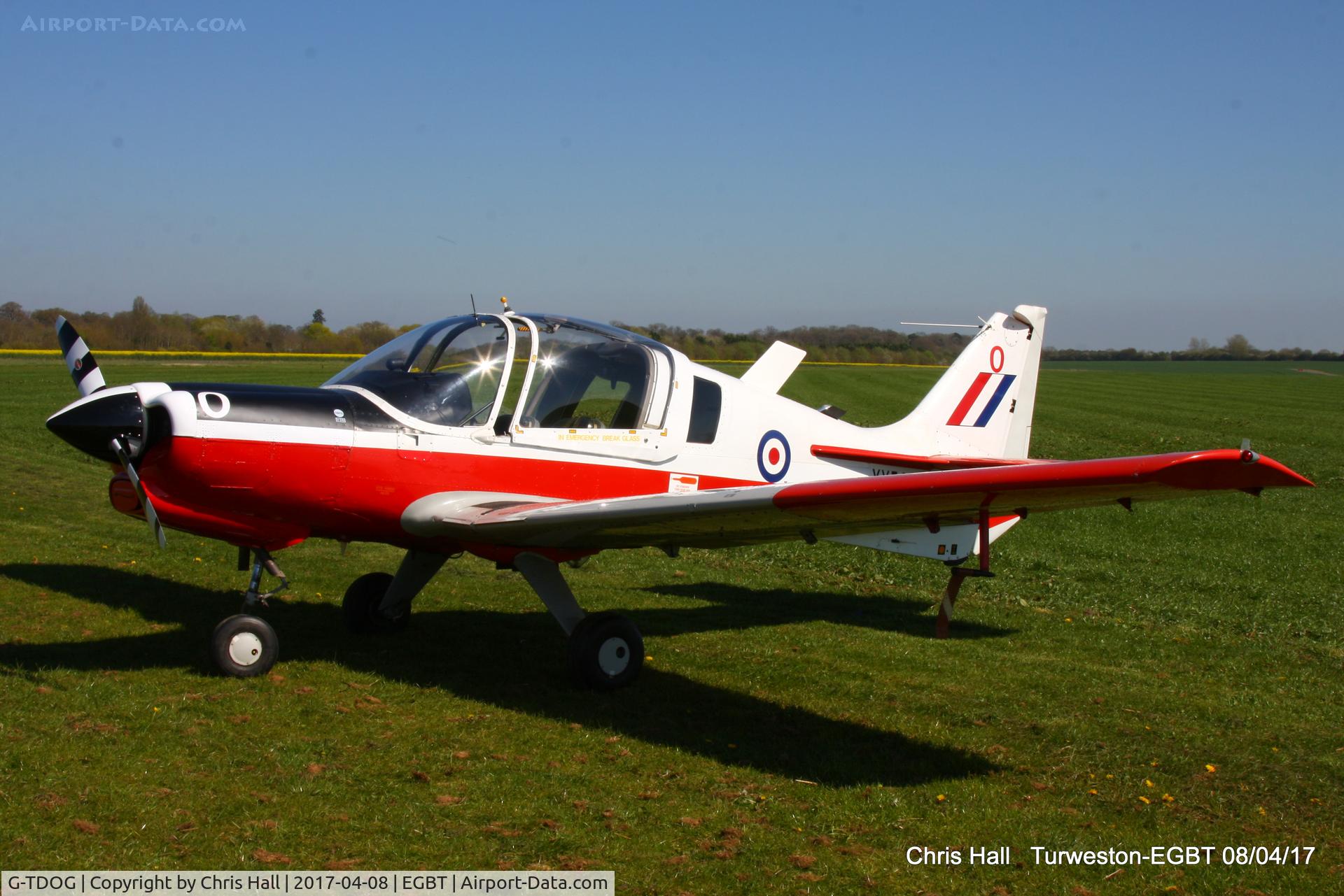 G-TDOG, 1973 Scottish Aviation Bulldog T.1 C/N BH.120/230, at The Beagle Pup 50th anniversary celebration fly in