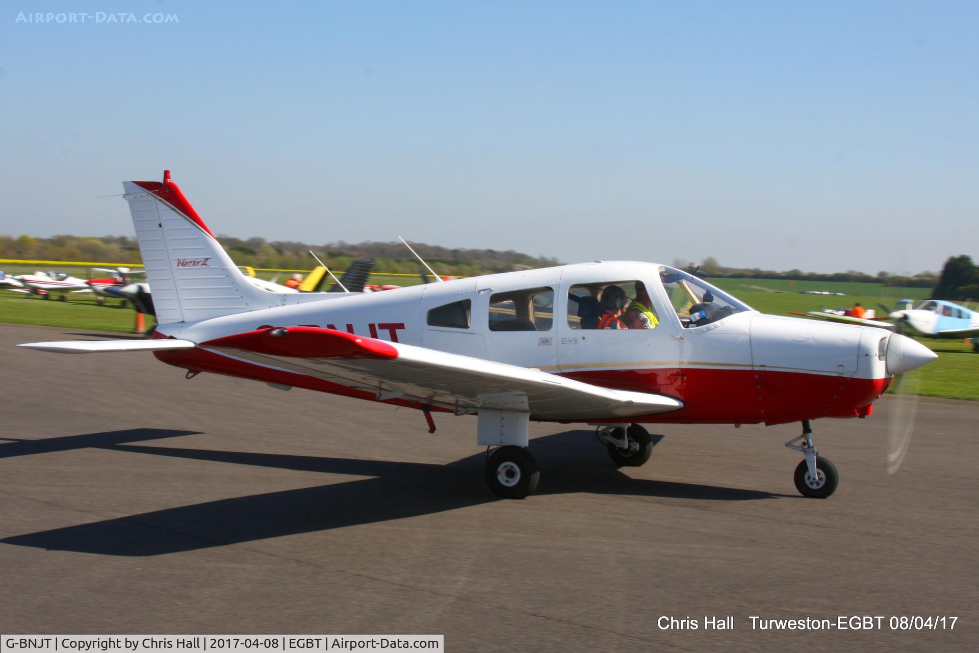 G-BNJT, 1981 Piper PA-28-161 Cherokee Warrior II C/N 28-8116184, at The Beagle Pup 50th anniversary celebration fly in