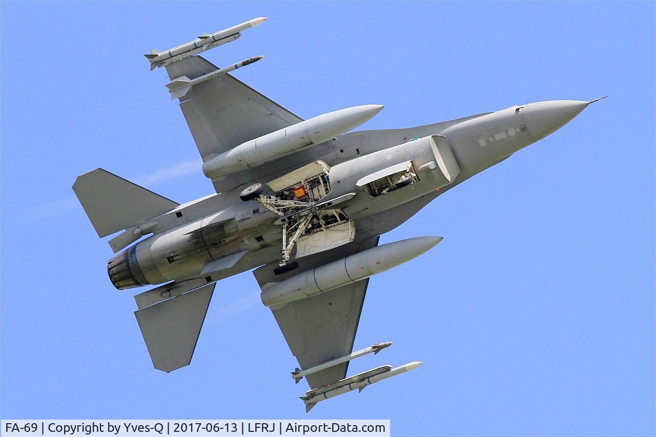 FA-69, 1983 SABCA F-16AM Fighting Falcon C/N 6H-69, SABCA F-16AM Fighting Falcon, On final rwy 08, Landivisiau Naval Air Base (LFRJ) Tiger Meet 2017