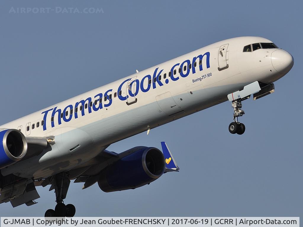 G-JMAB, 2001 Boeing 757-3CQ C/N 32242, Thomas Cook Airlines MT1003 take off to London Gatwick