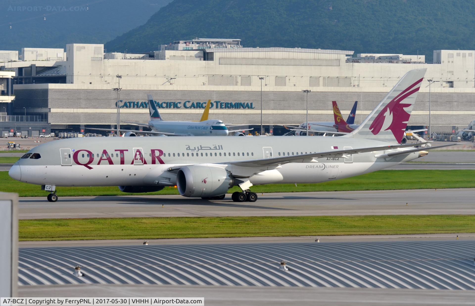 A7-BCZ, 2015 Boeing 787-8 Dreamliner Dreamliner C/N 38344, Qatar B788 arrived in HKG