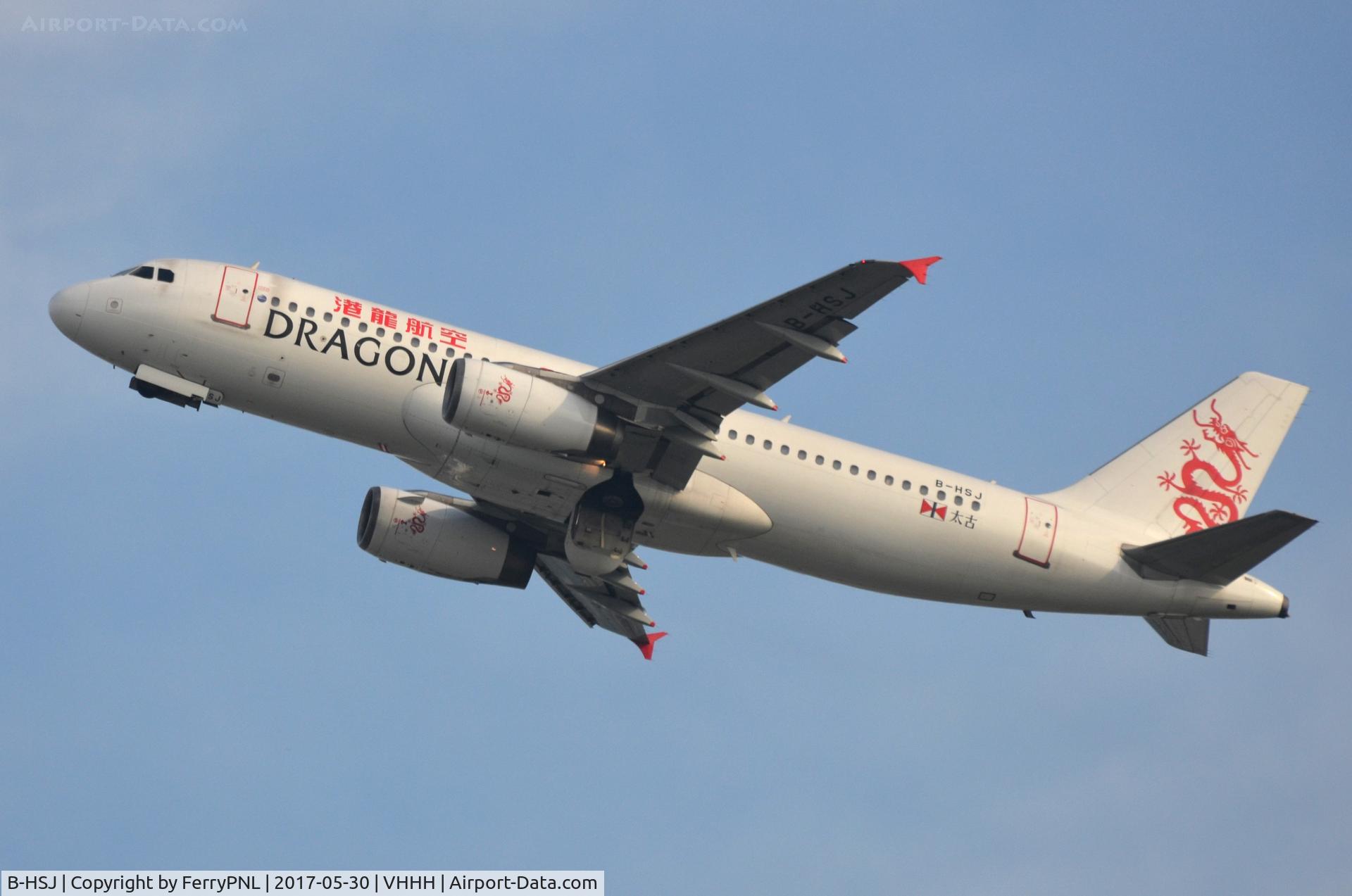 B-HSJ, Airbus A320-232 C/N 1253, Departure of Dragonair A320