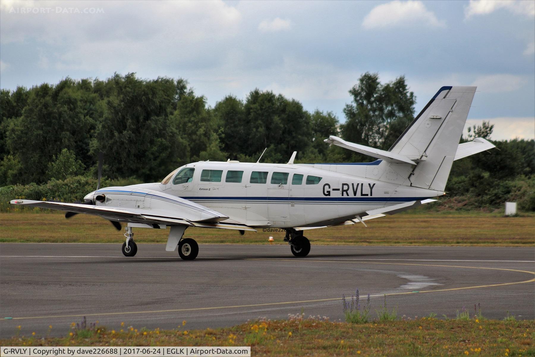 G-RVLY, 1988 Reims F406 Caravan II C/N F406-0034, G RVLY preparing for takeoff on 25 at BBS