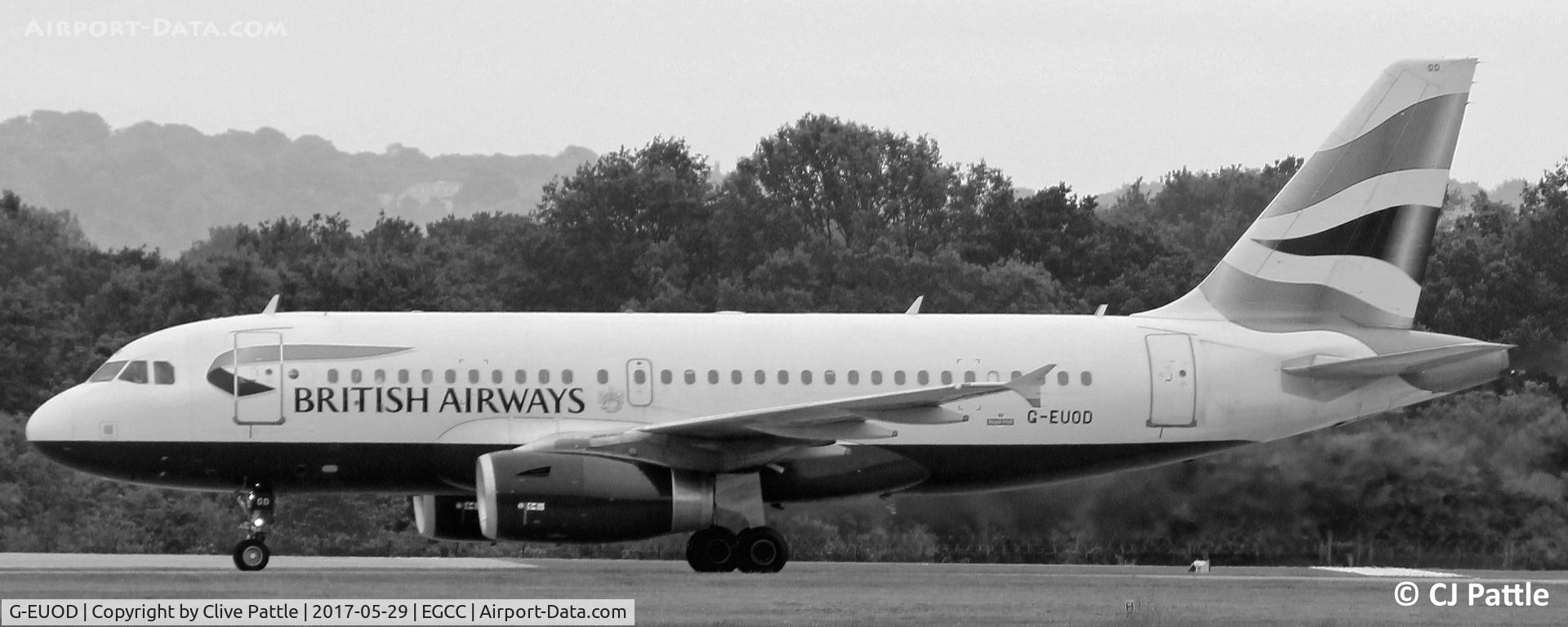 G-EUOD, 2001 Airbus A319-131 C/N 1558, In action at Manchester EGCC