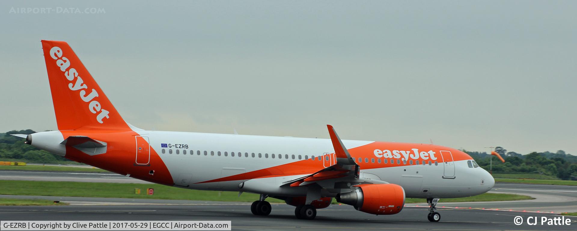 G-EZRB, 2017 Airbus A320-214 C/N 7632, In action at Manchester EGCC