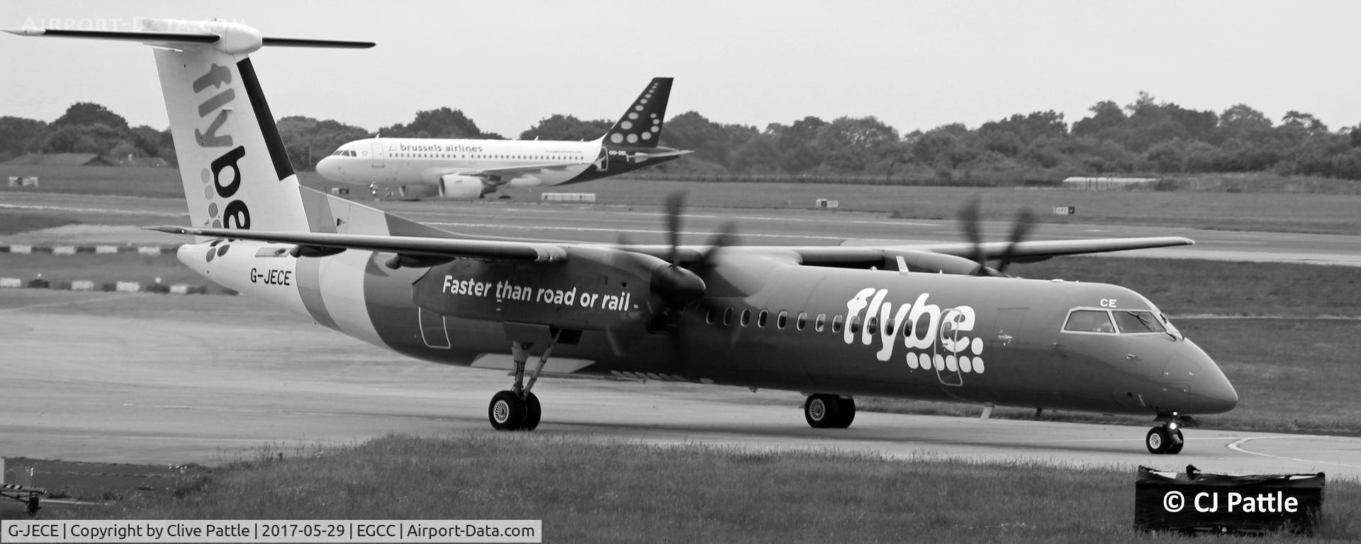 G-JECE, 2004 De Havilland Canada DHC-8-402Q Dash 8 C/N 4094, Taxy at Manchester EGCC