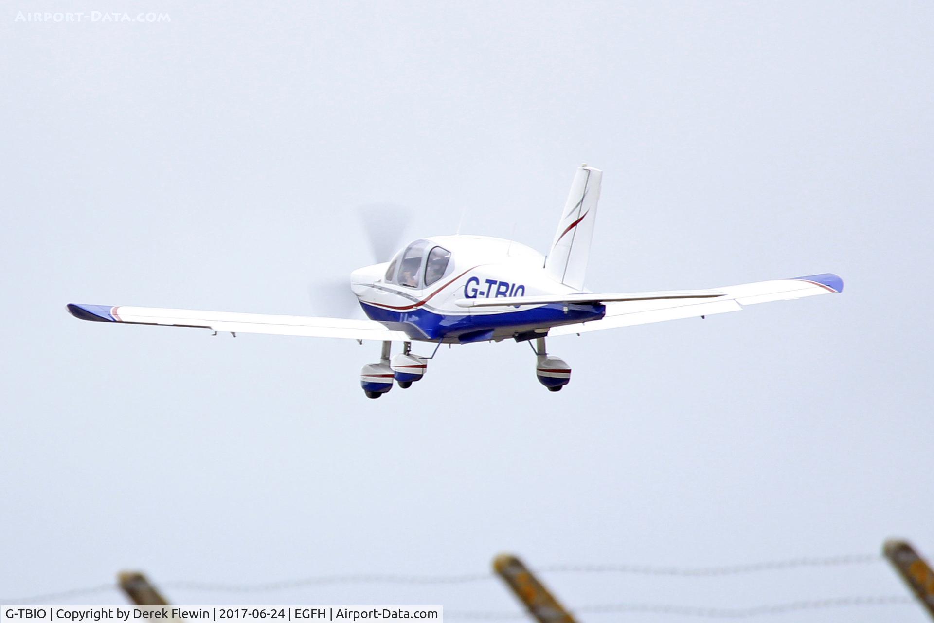 G-TBIO, 1983 Socata TB-10 Tobago C/N 340, Tobago, Swansea based, Previously F-BNGZ, seen departing runway 22 en-route to Jersey Channel Islands.