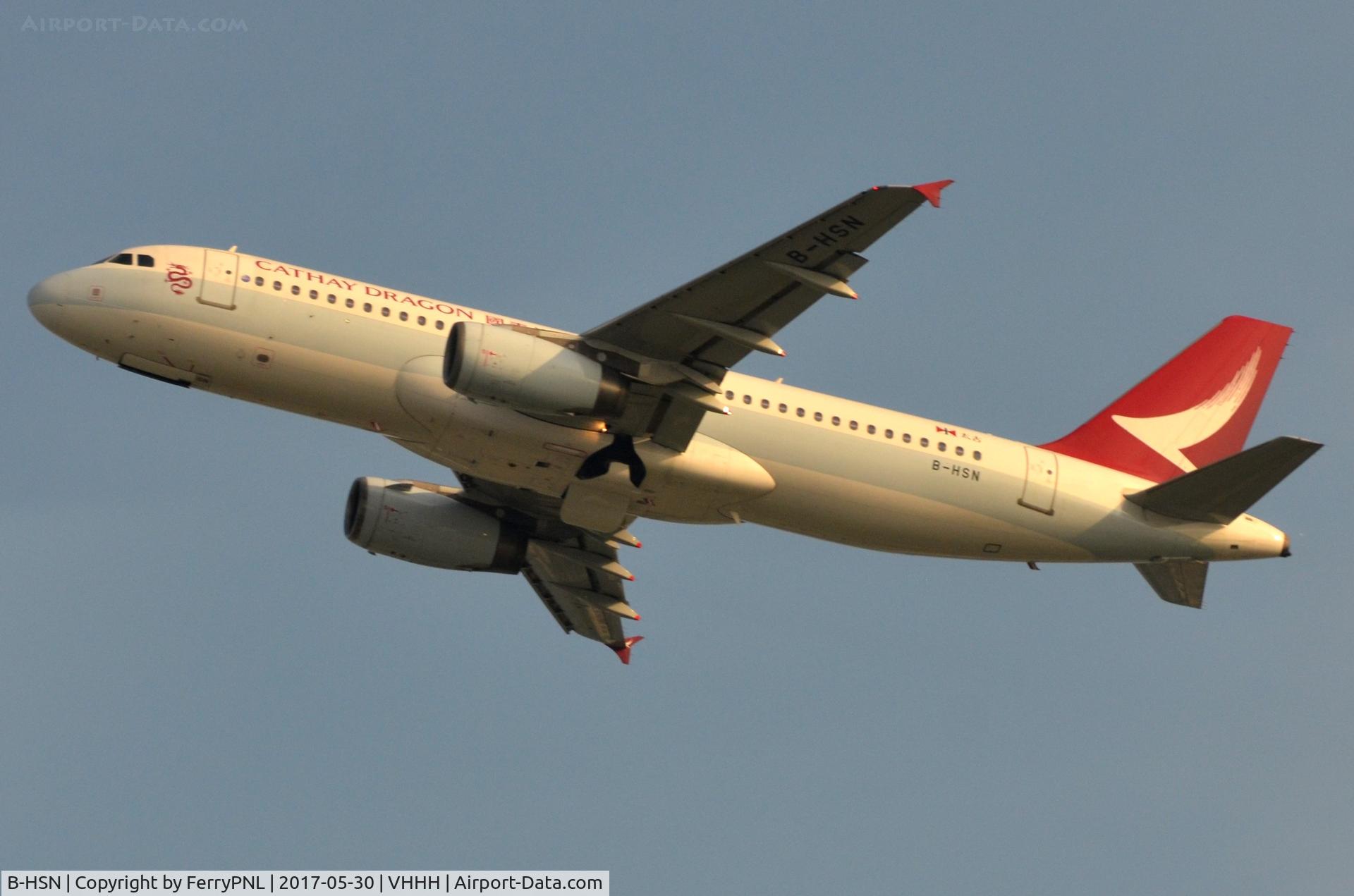 B-HSN, Airbus A320-232 C/N 2428, Cathay Dragon A320 taking-off.