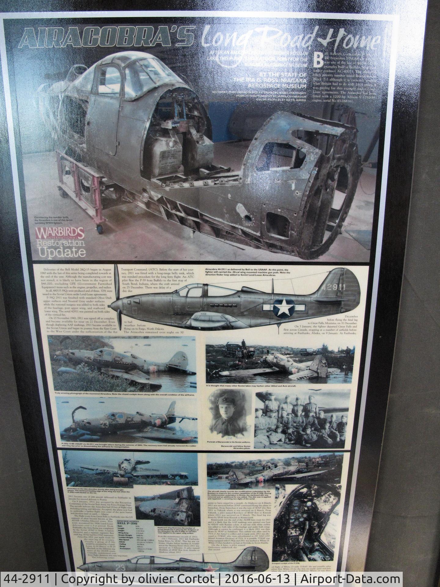 44-2911, 1944 Bell P-39Q Airacobra C/N Not found 44-2911, the story