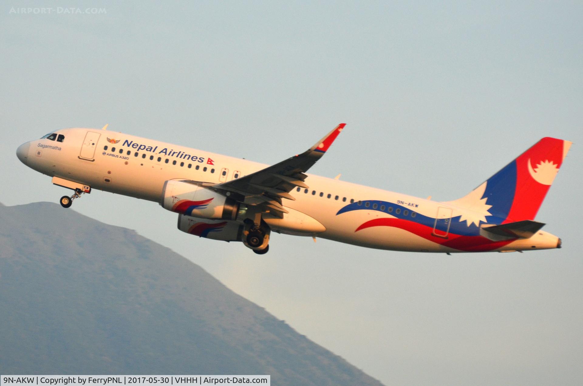 9N-AKW, 2015 Airbus A320-233 C/N 6445, Nepal A320 departing
