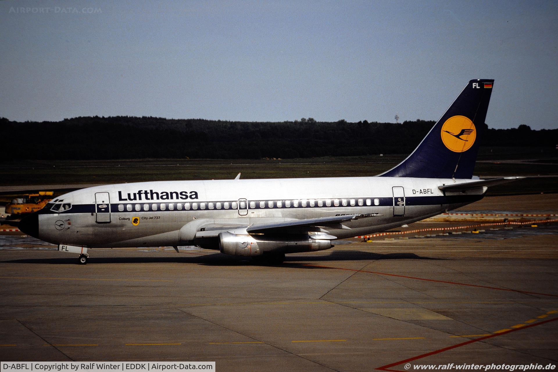 D-ABFL, 1981 Boeing 737-230 C/N 22120, Boeing 737-230A - LH DLH Lufthansa 'Coburg' - 22120 - D-ABFL - 1991