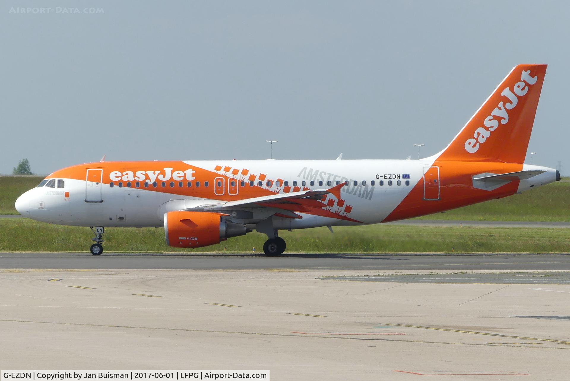 G-EZDN, 2008 Airbus A319-111 C/N 3569, EasyJet, tulips of Amsterdam, new livery