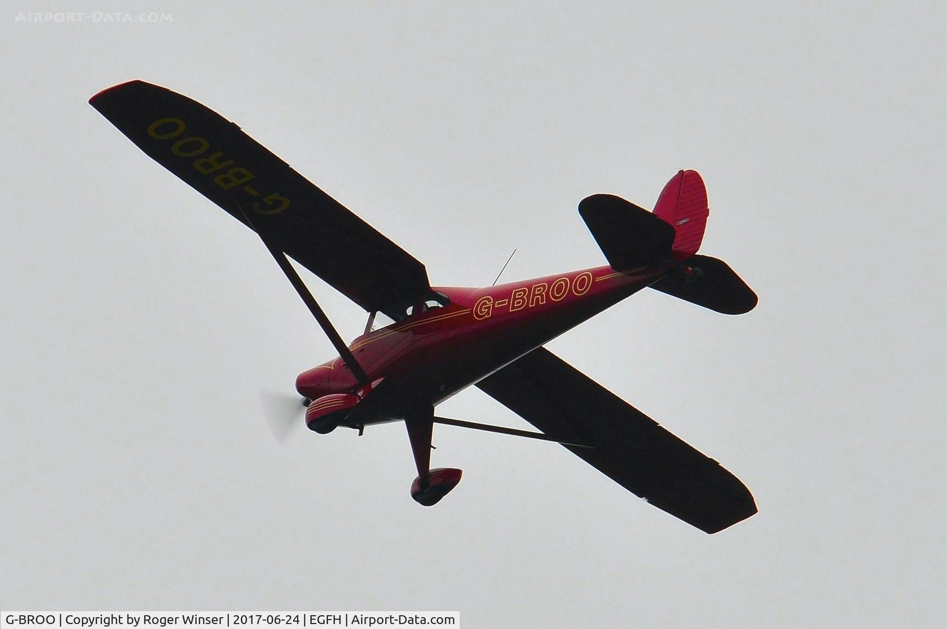 G-BROO, 1948 Luscombe 8E Silvaire C/N 6154, Classic aircraft in the overhead.