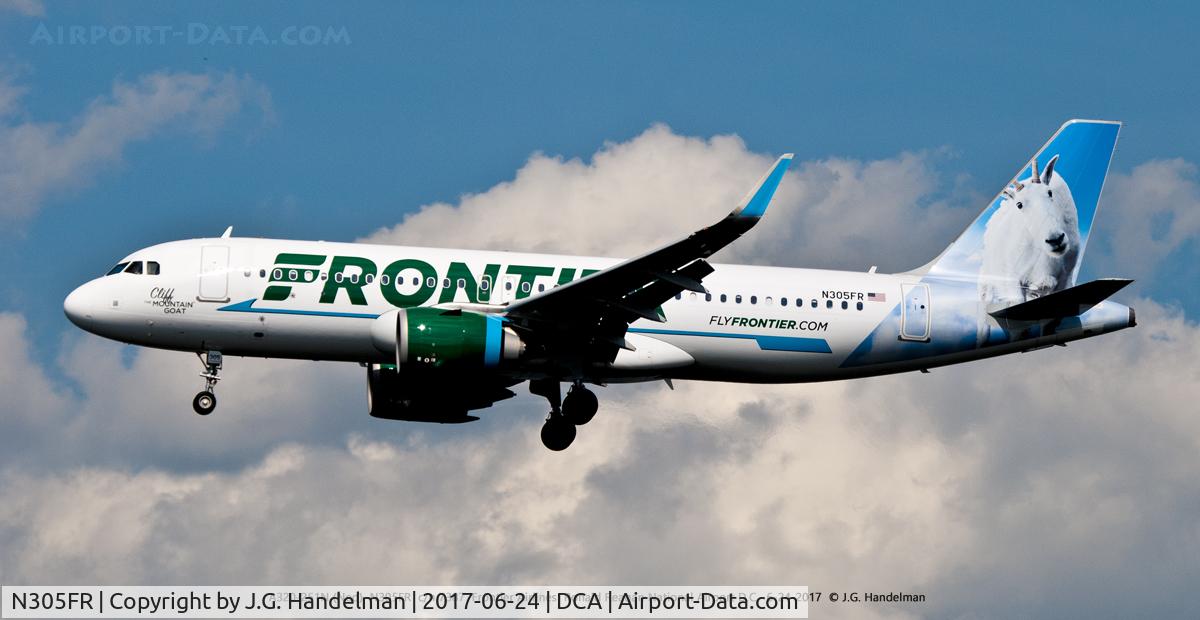 N305FR, 2016 Airbus A320-251N C/N 7387, On approach.