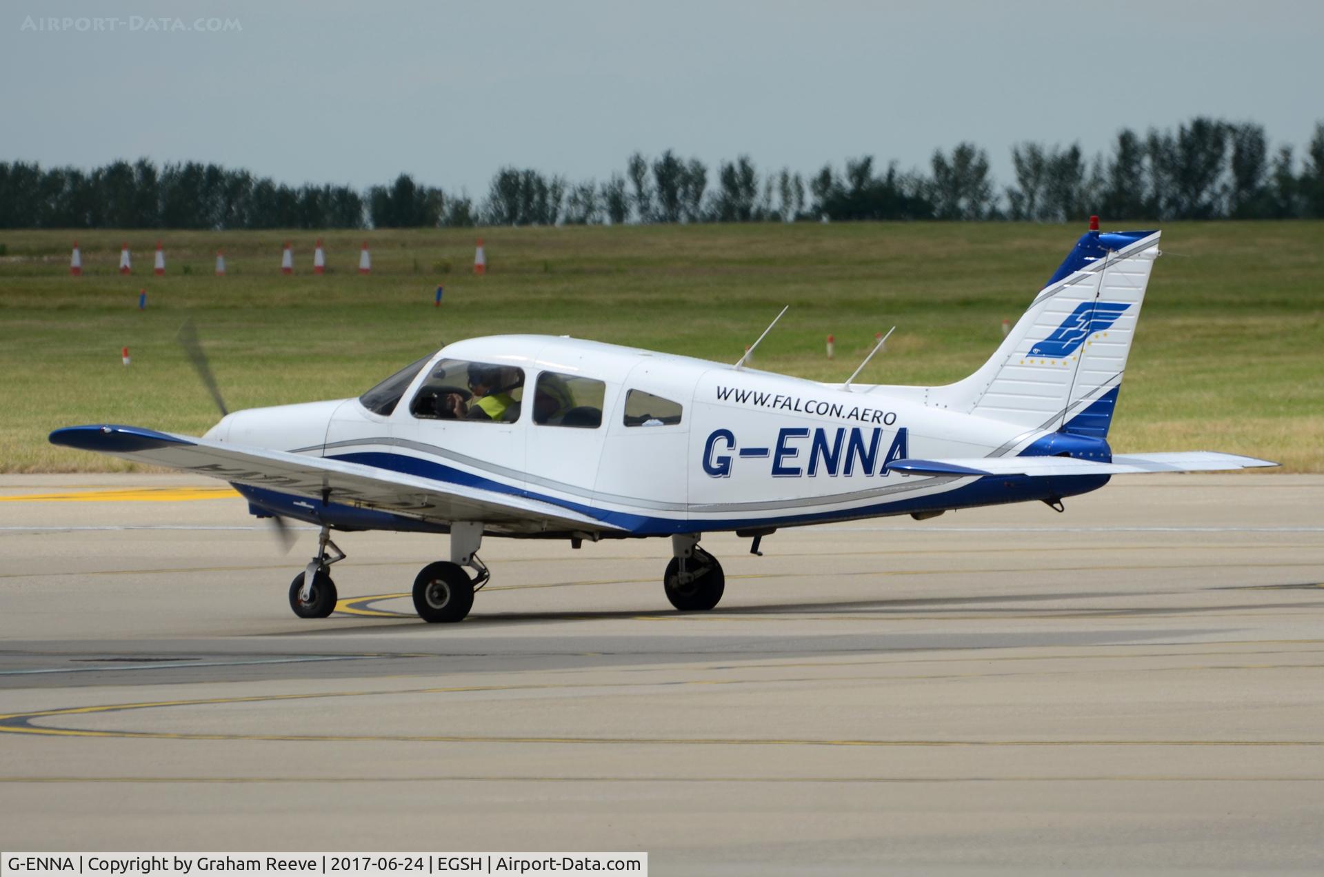 G-ENNA, 1978 Piper PA-28-161 Warrior II C/N 28-7916060, About to depart from Norwich.