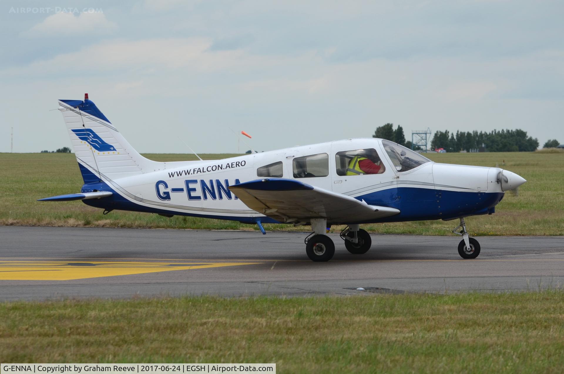 G-ENNA, 1978 Piper PA-28-161 Warrior II C/N 28-7916060, Departing from Norwich.