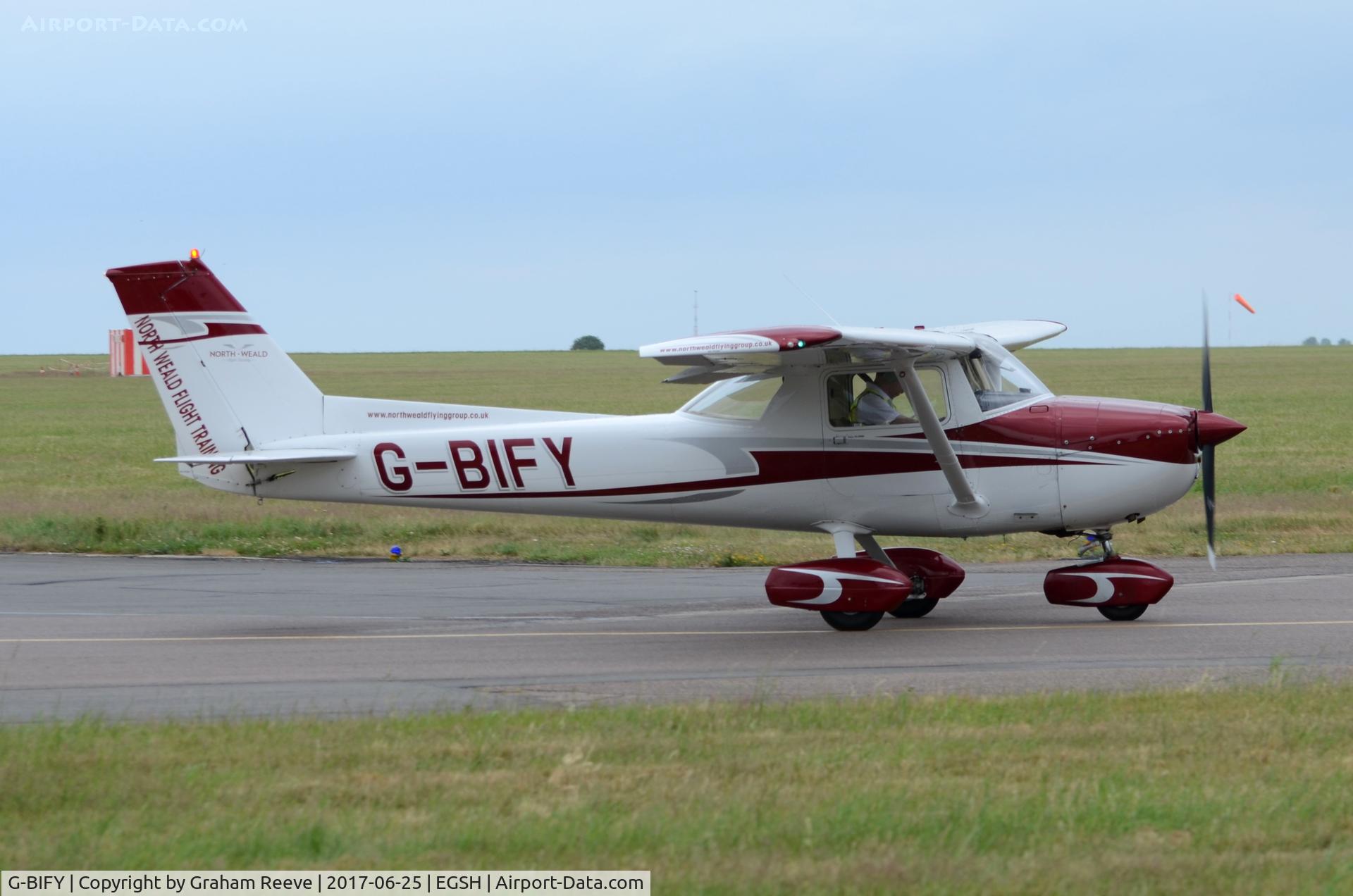 G-BIFY, 1972 Reims F150L C/N 0829, About to depart from Norwich.