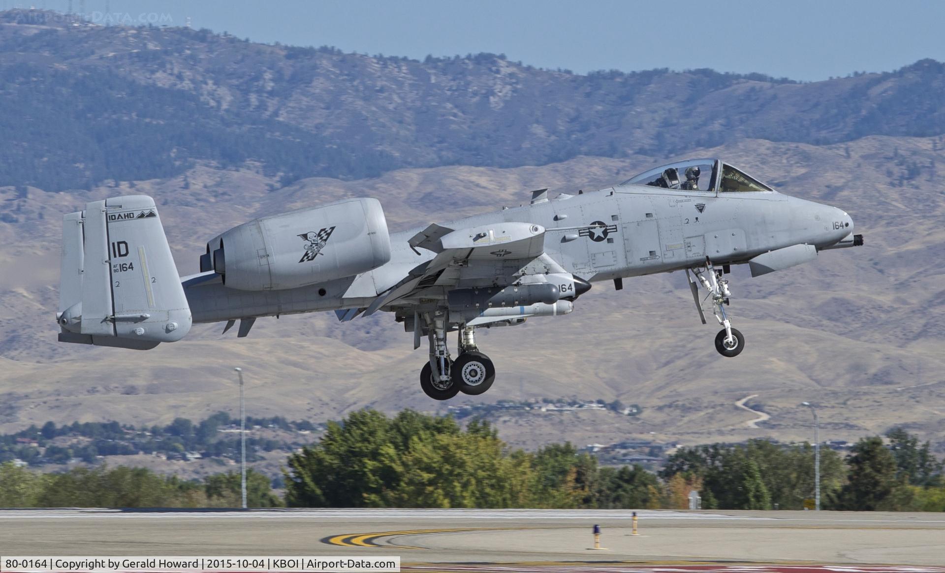 80-0164, 1980 Fairchild Republic OA-10A Thunderbolt II C/N A10-0515, Landing RWY 10R.  190th Fighter Sq., Idaho ANG.