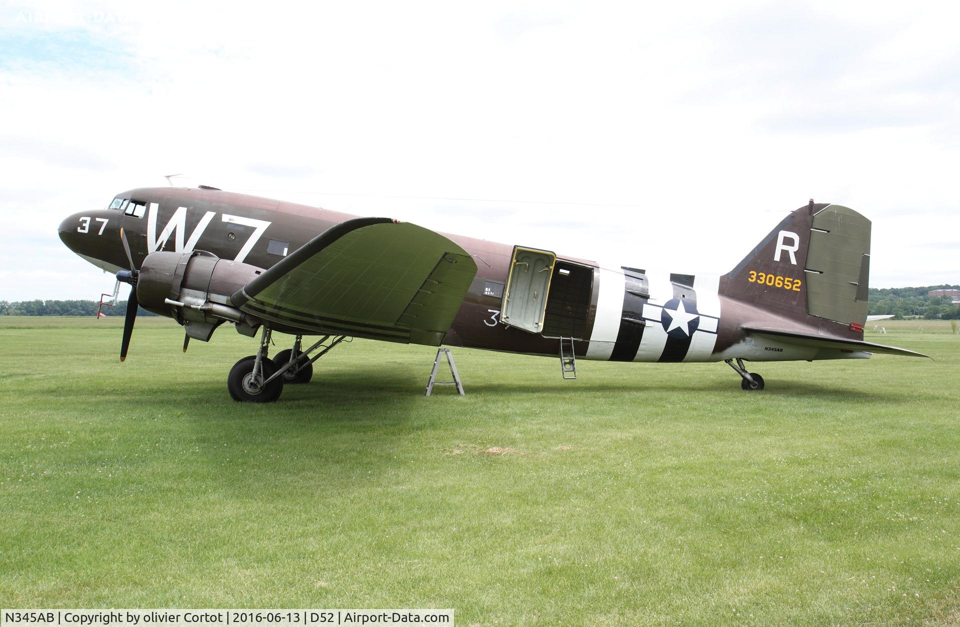 N345AB, 1943 Douglas DC3C-S1C3G (C-47A) C/N 13803, Geneseo airport