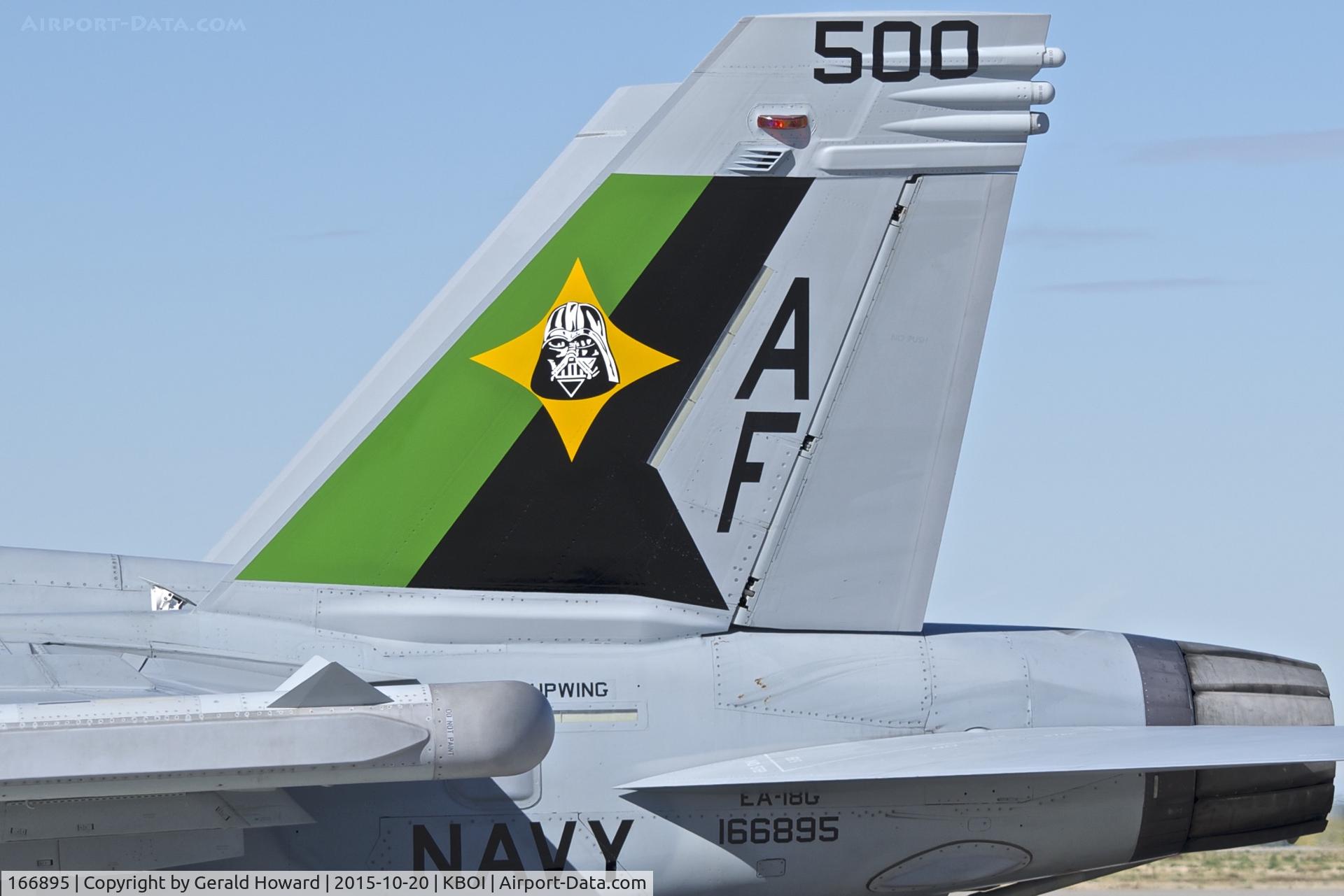 166895, Boeing EA-18G Growler C/N G-7, Colorful tail design.  VAQ-209 “Star Warriors”, NAS Whidbey Island, WA.