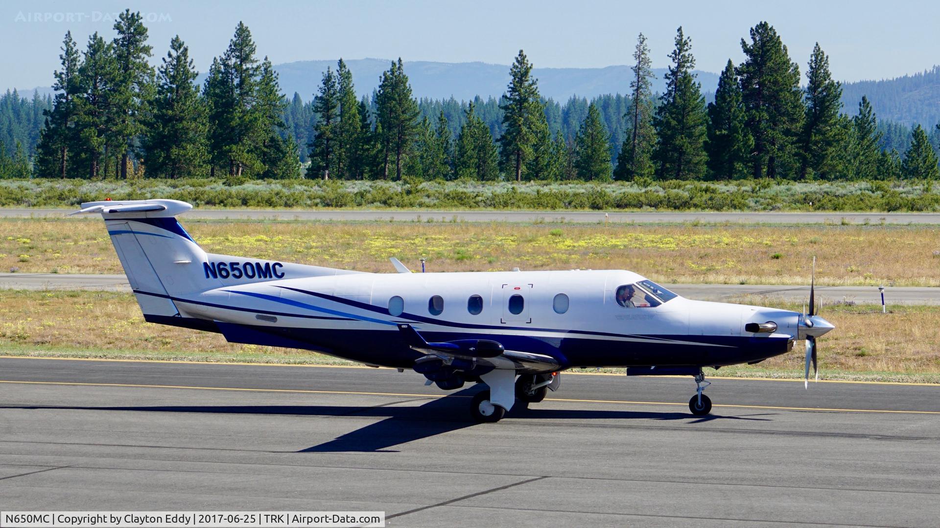 N650MC, 2005 Pilatus PC-12/45 C/N 650, Truckee Airport California 2017.