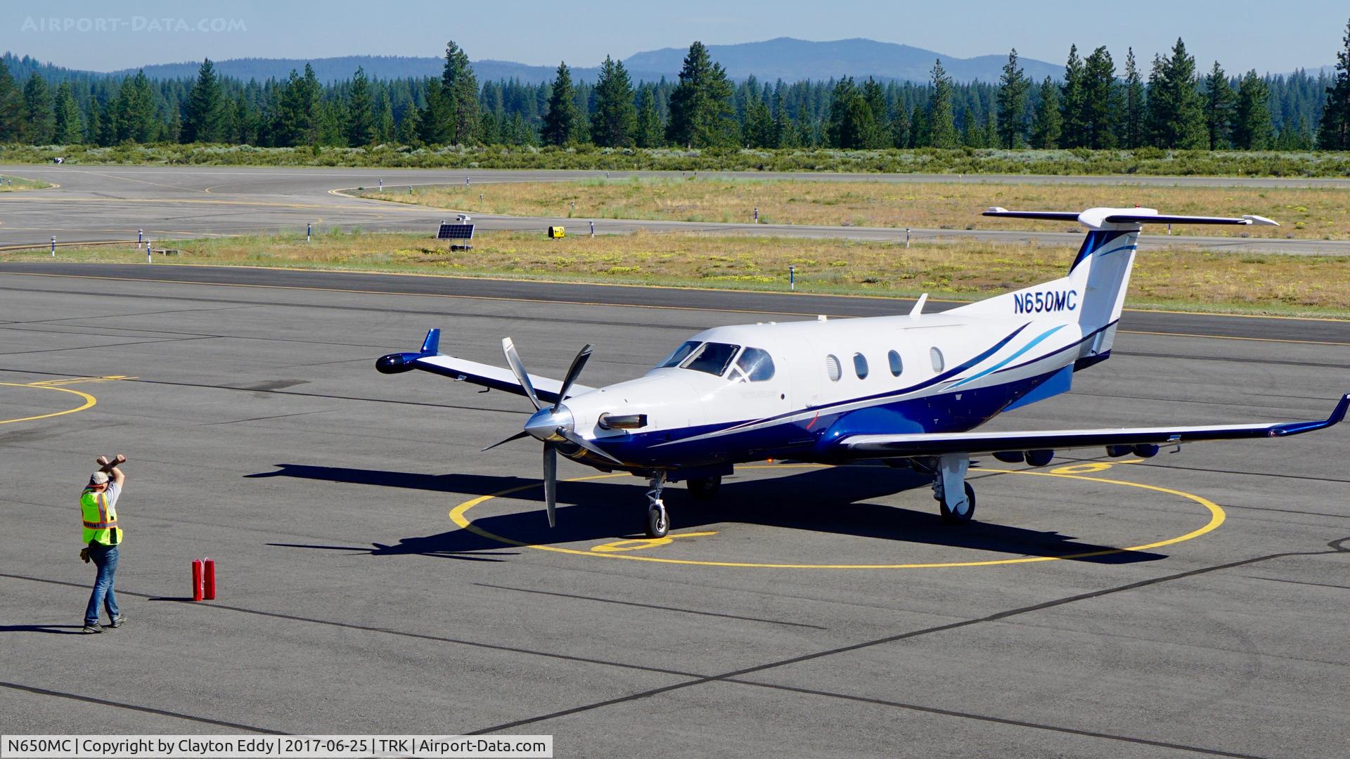 N650MC, 2005 Pilatus PC-12/45 C/N 650, Truckee Airport California 2017.