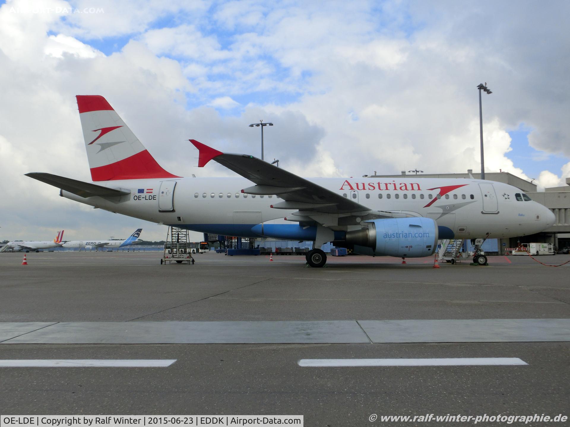 OE-LDE, 2005 Airbus A319-112 C/N 2494, Airbus A319-112 - OS AUA Austrian Airlines 'Baku' - 2494 - OE-LDE - 23.06.2015 - CGN