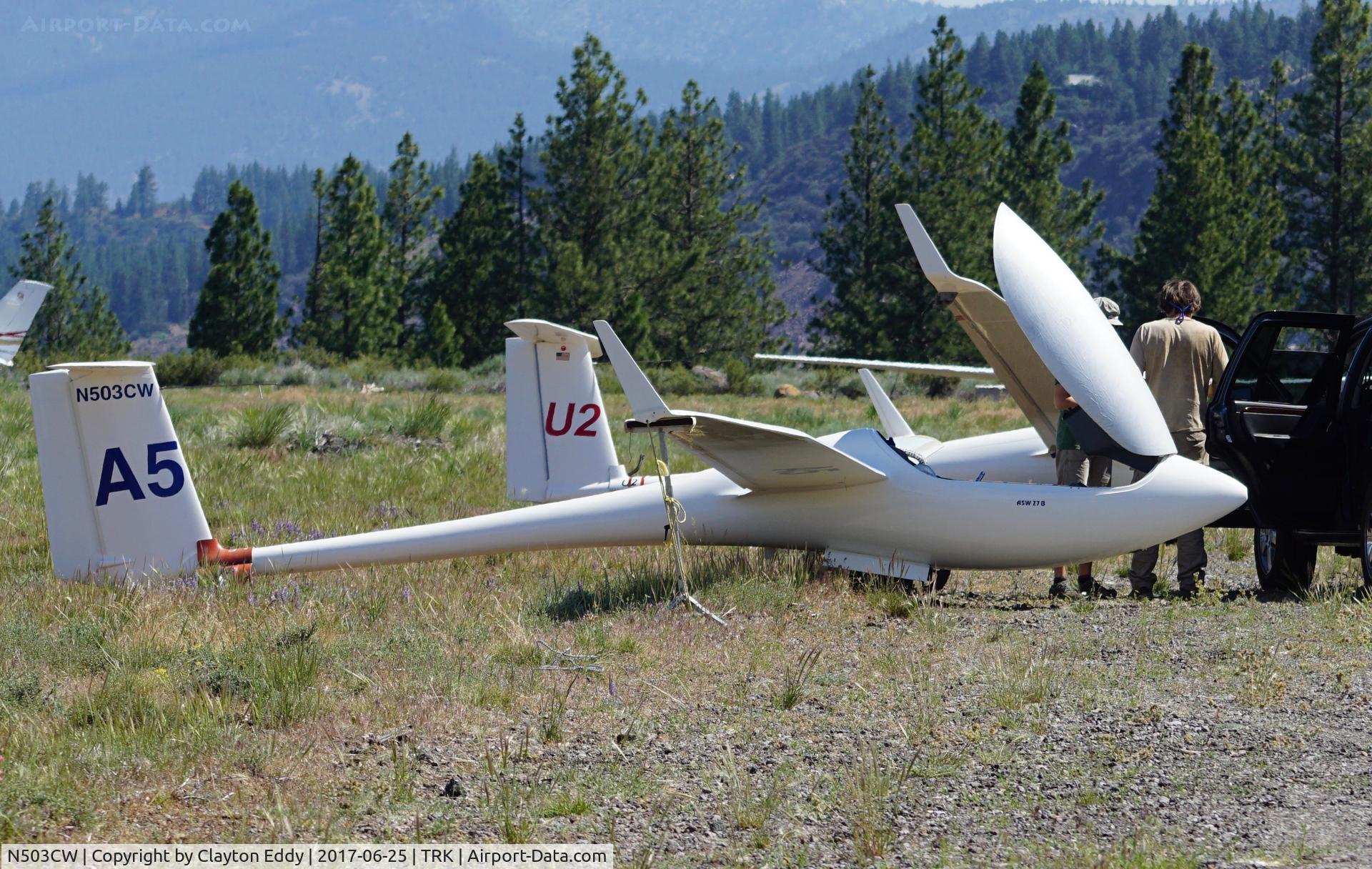 N503CW, Schleicher ASW-27 C/N 27165, Truckee Airport California 2017.