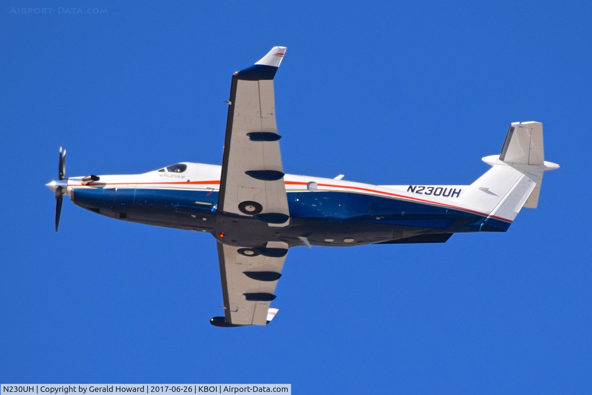 N230UH, 1998 Pilatus PC-12/45 C/N 230, Departed BOI from RWY 10L.