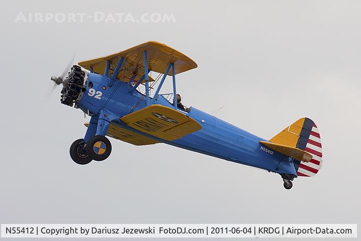 N55412, 1941 Boeing A75L300 C/N 75-1551, Boeing A-75L300 PT-13 Kaydet CN 75-1551, N55412