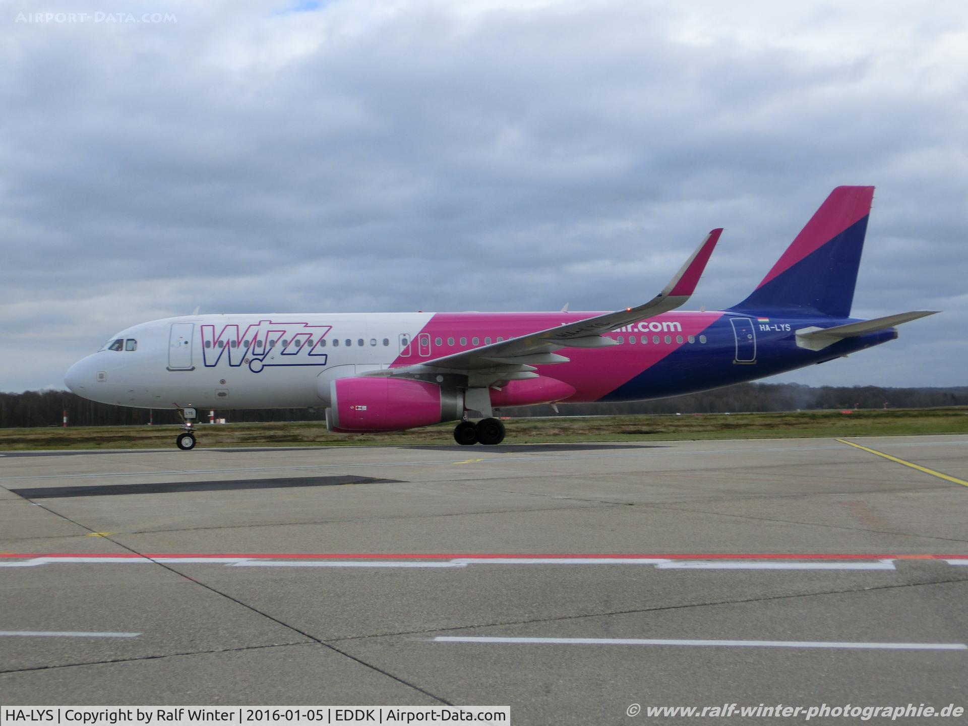 HA-LYS, 2015 Airbus A320-232 C/N 6662, Airbus A320-232(W) - W6 WZZ Wizz Air new livery - 6662 - HA-LYS - 05.01.2016 - CGN