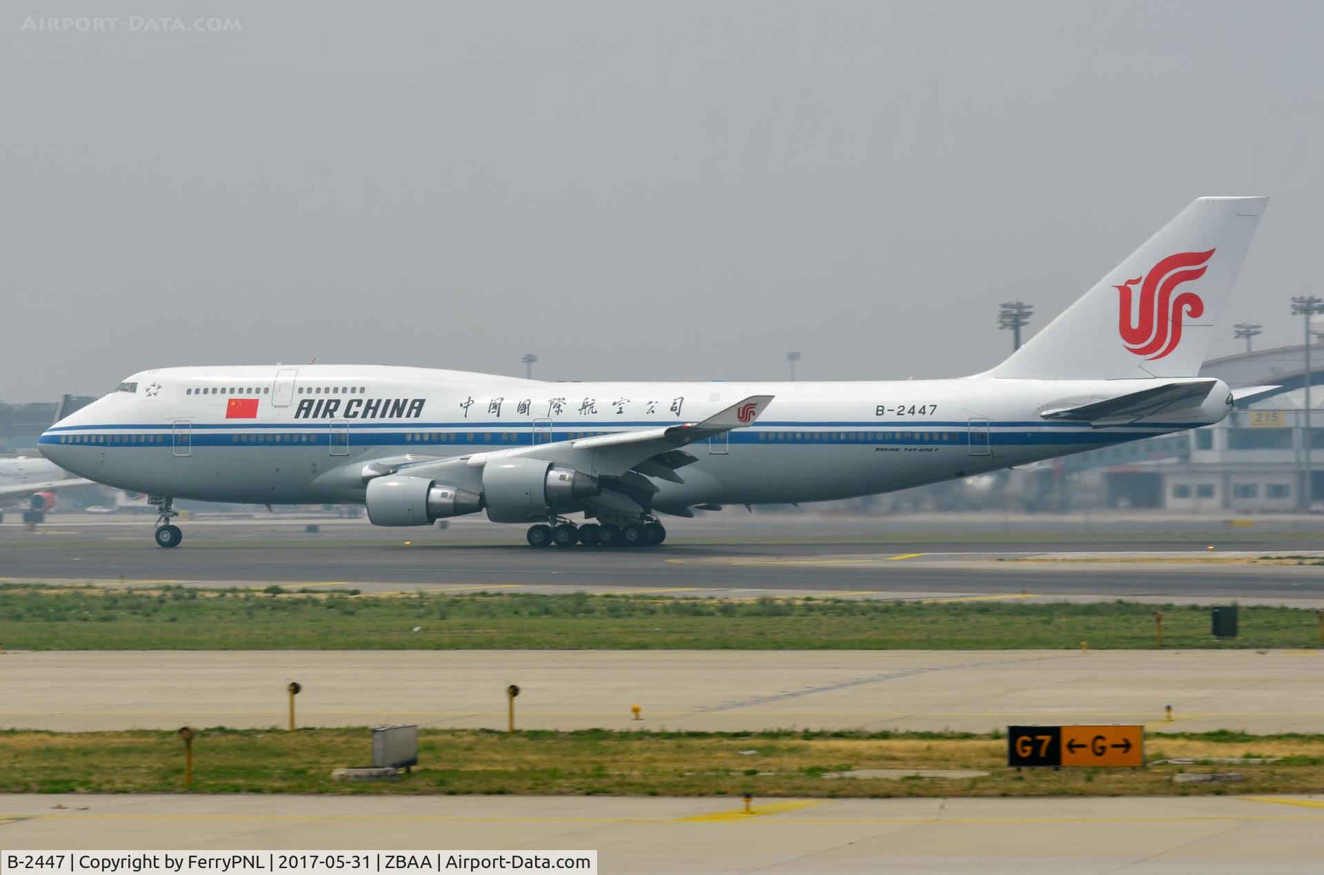 B-2447, 1995 Boeing 747-4J6 C/N 25883, Only a few B744's left with Air China primarilly doing domestic runs.