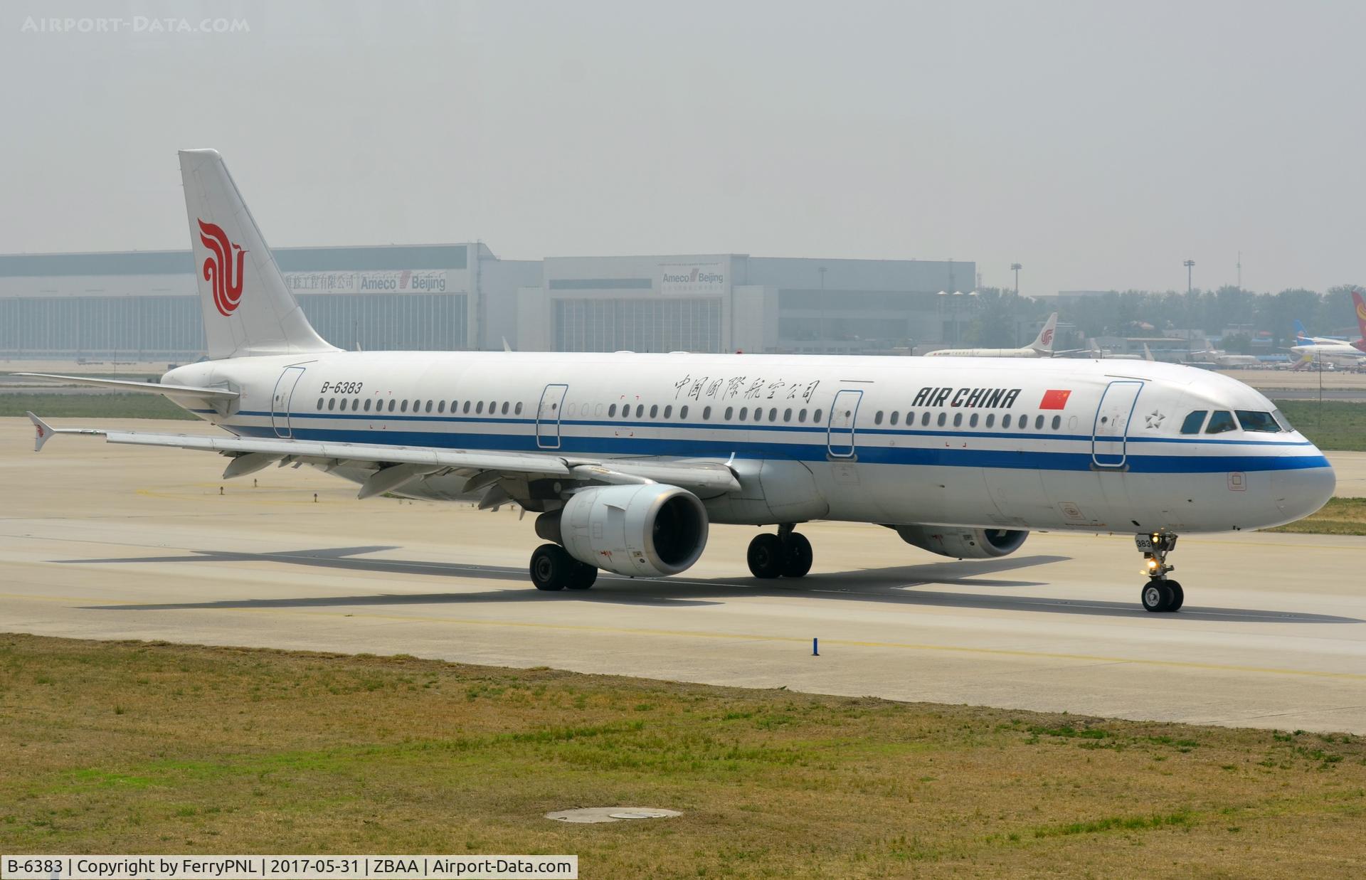 B-6383, 2008 Airbus A321-213 C/N 3678, A321 taxying past.