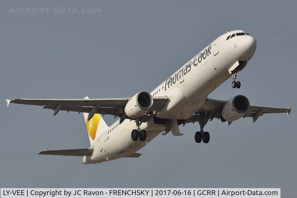 LY-VEE, 1996 Airbus A321-211 C/N 827, Thomas Cook Airlines / AvionExpress DE1451  take off to Stuttgart (STR)