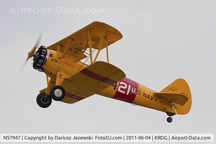 N57947, 1942 Boeing A75N1(PT17) C/N 75-4392, Boeing A-75N1 (PT-17) Stearman CN 75-4392, N57947