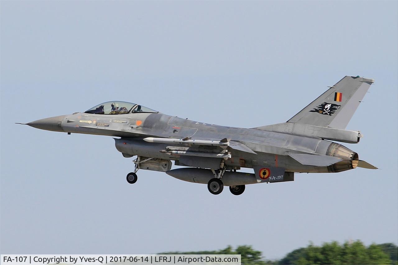 FA-107, 1980 SABCA F-16AM Fighting Falcon C/N 6H-107, SABCA F-16AM Fighting Falcon, Take off rwy 26, Landivisiau Naval Air Base (LFRJ) Tiger Meet 2017