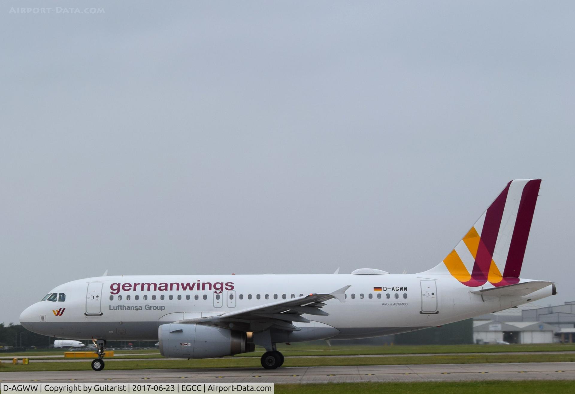D-AGWW, 2013 Airbus A319-132 C/N 5535, At Manchester