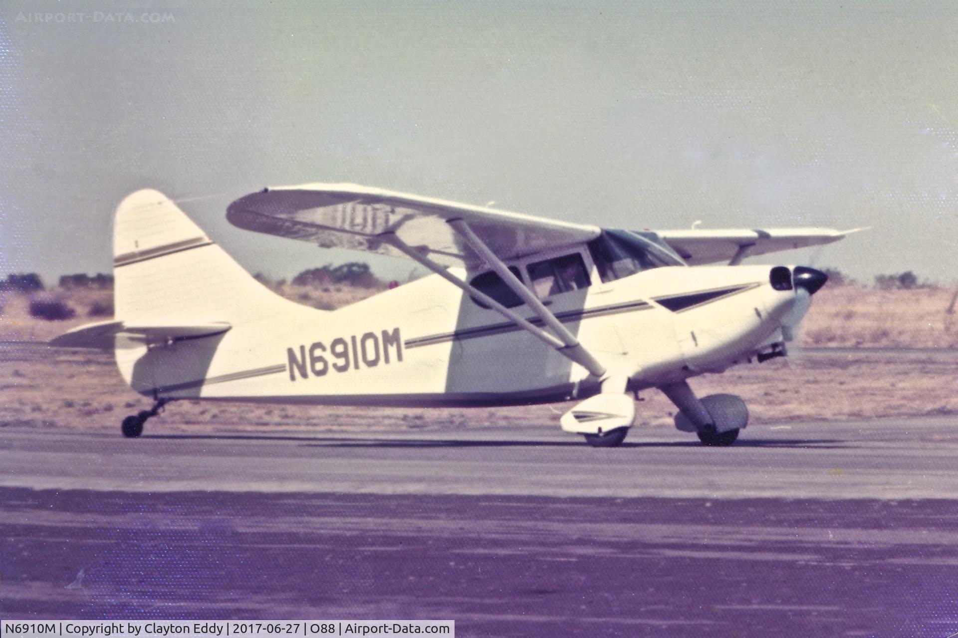 N6910M, 1948 Stinson 108-3 Voyager C/N 108-4910, 1975 old picture and old Rio Vista Airport in California.