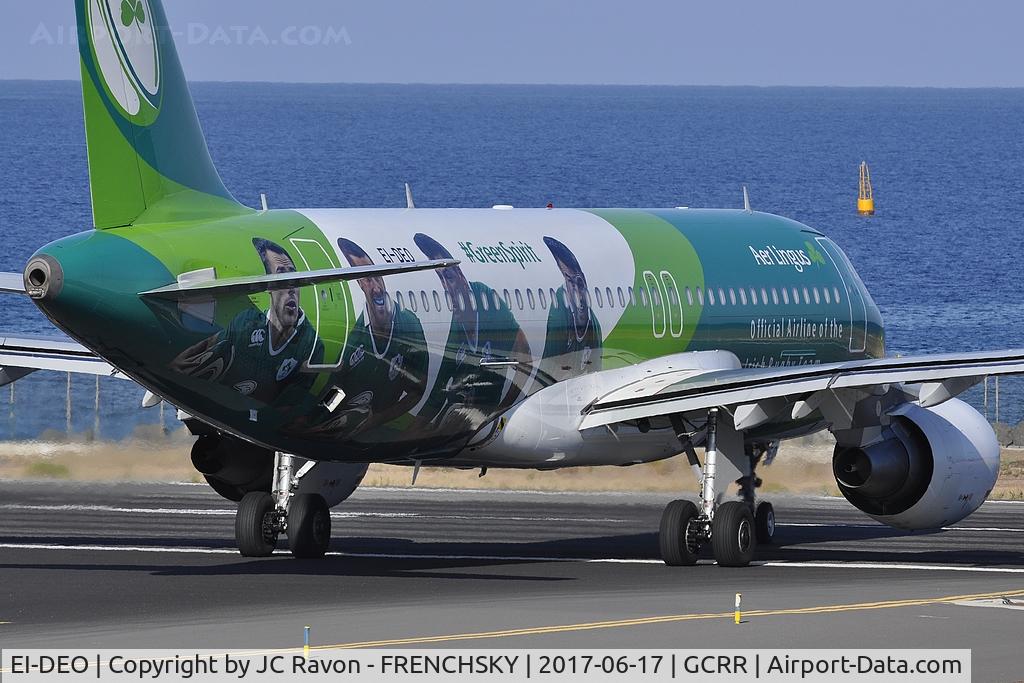 EI-DEO, 2005 Airbus A320-214 C/N 2486, Aer Lingus (Irish Rugby Team Livery) departure to Dublin