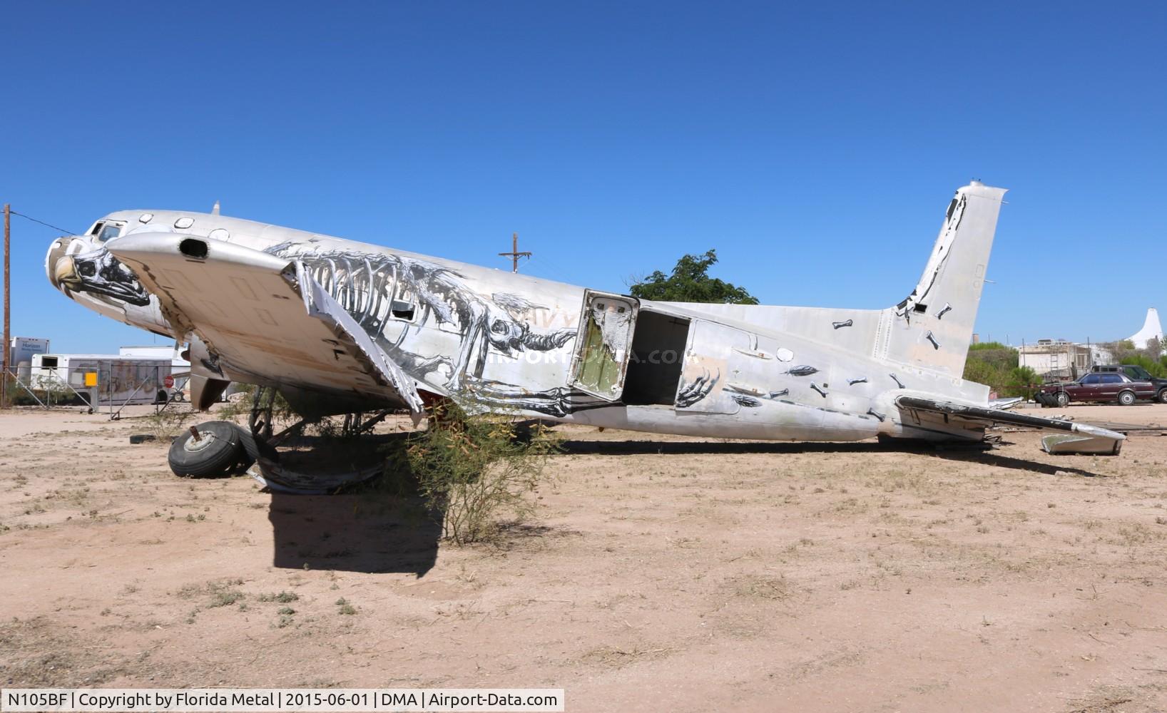 N105BF, Douglas C-117D C/N 12441, C-117D on some private boneyard property (that I was able to legally explore) by Davis Monthan AFB, this aircraft was painted in art like some of the ones at PIMA but never got used