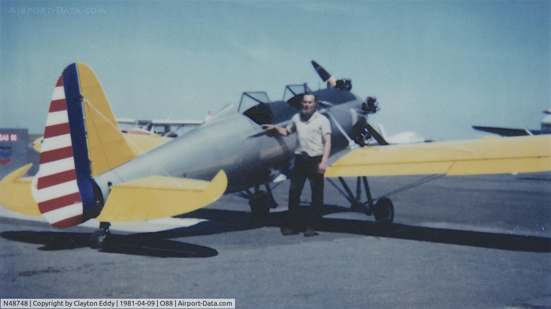 N48748, 1955 Ryan Aeronautical ST3KR C/N 1683, Old Rio Vista Airport. California. 1981.