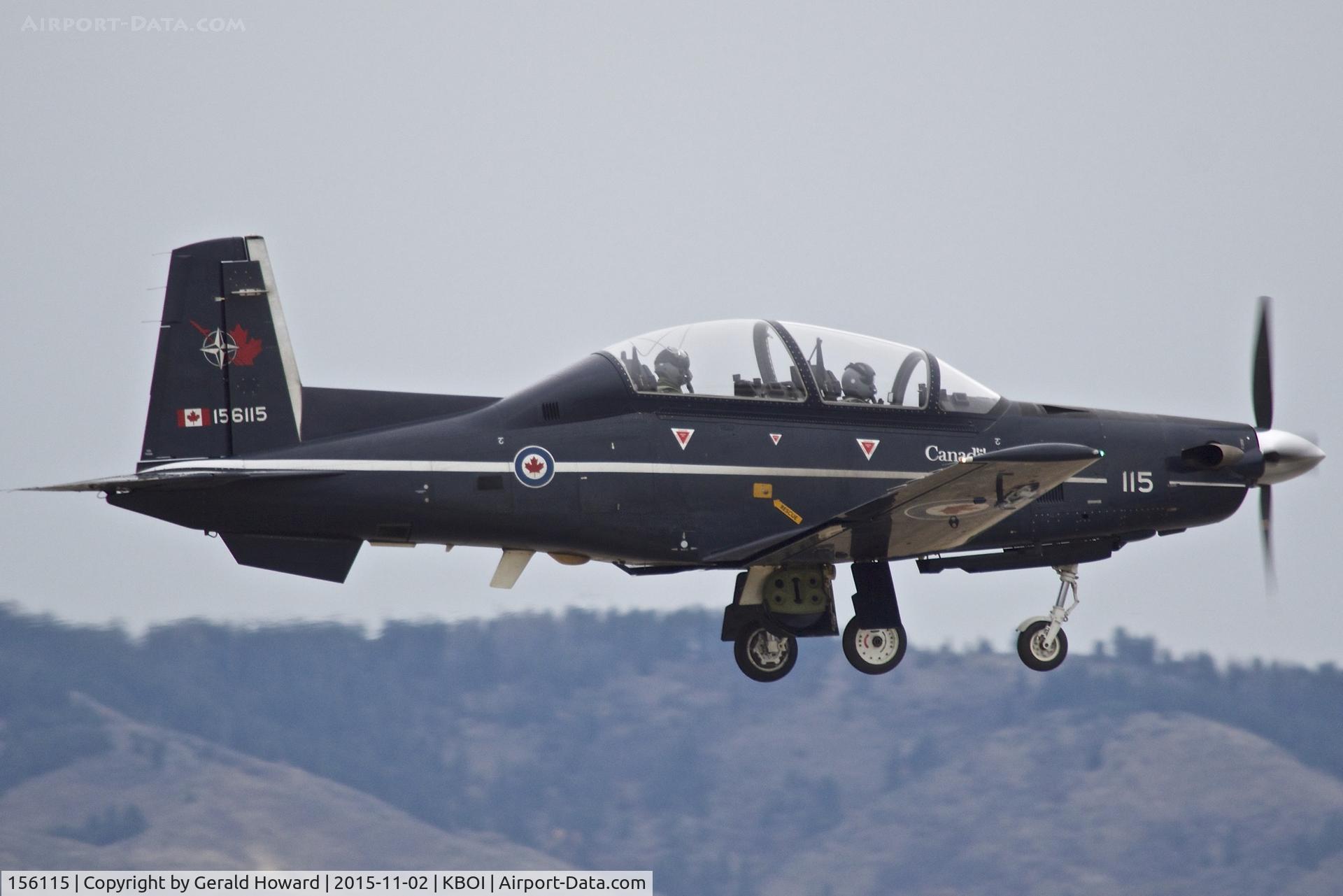 156115, Raytheon CT-156 Harvard II C/N PF-15, Departing BOI.  15 Wing, Moose Jaw, Saskatchewan, Canada.